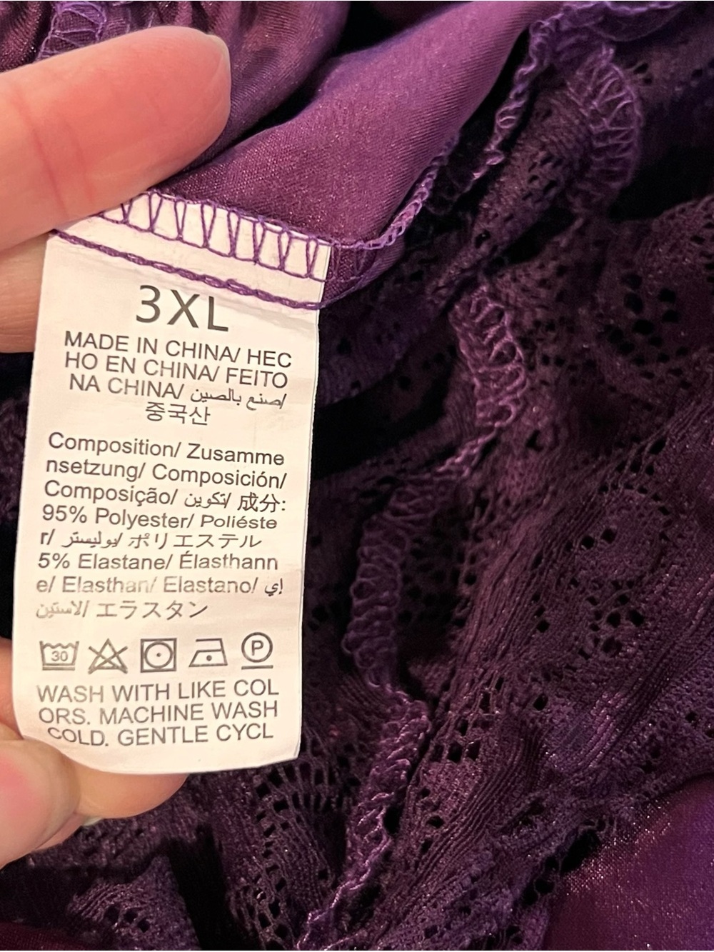 Sexy Bodysuit Playsuit Teddy Romper Lingerie Purple Plus Size 3XL C-9 - Picture 6 of 9